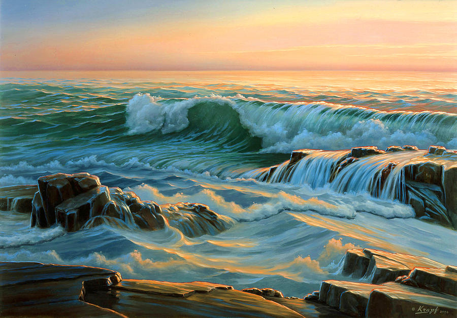 Seascape Painting - Schoodic Point before Sunrise  by Paul Krapf