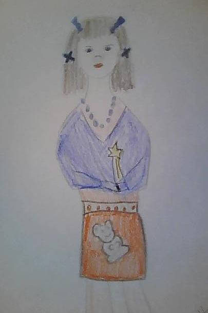 Girl Drawing - School girl by Karen Jensen