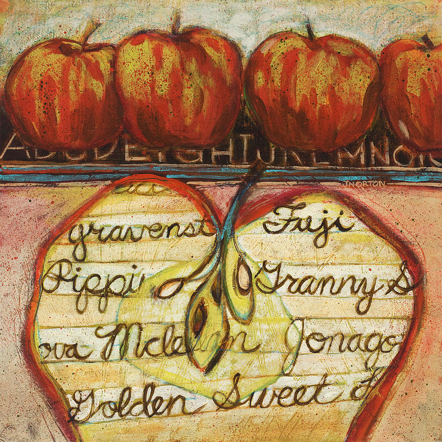 School of Apples Painting by Jen Norton