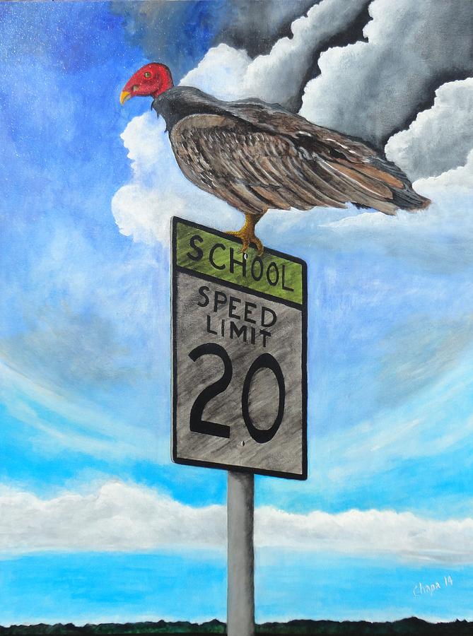 School zone reaper Painting by Manny Chapa