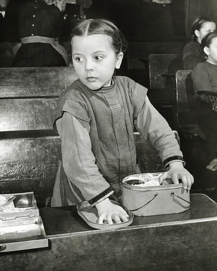 Schoolgirl With Lunchbox Photograph by George Karger