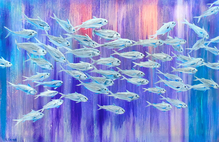 Schooling Fish Painting by Kevin  Brown