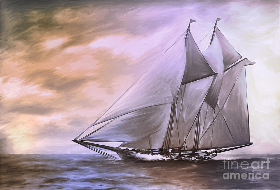 Sailboat Painting - Schooner..... by Andrzej Szczerski