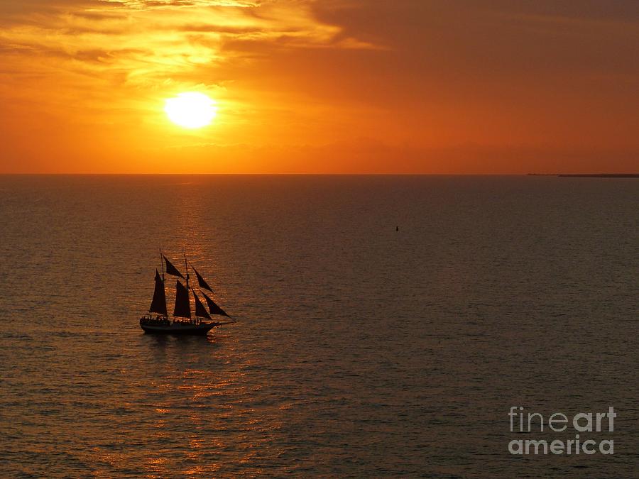 Schooner Photograph - Schooner Jolly Rover Sailing At Sunset In Key West Florida by Christine Stack Schooner Photograph - Schooner Jolly Rover Sailing At Sunset In Key West Florida by Christine Stack