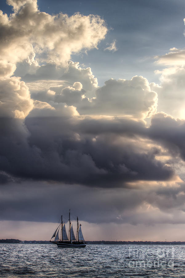 Schooner Pride and Clouds Photograph by Dustin K Ryan