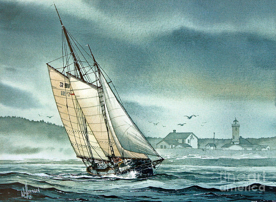 Schooner Voyager Painting by James Williamson