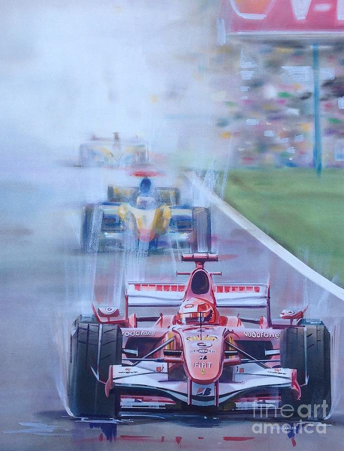 Car Mixed Media - Schumacher in Motion by Marco Ippaso