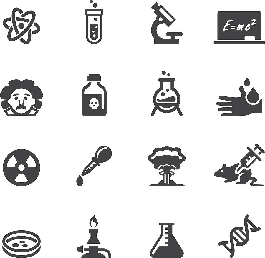 Science Silhouette  icons Drawing by LueratSatichob