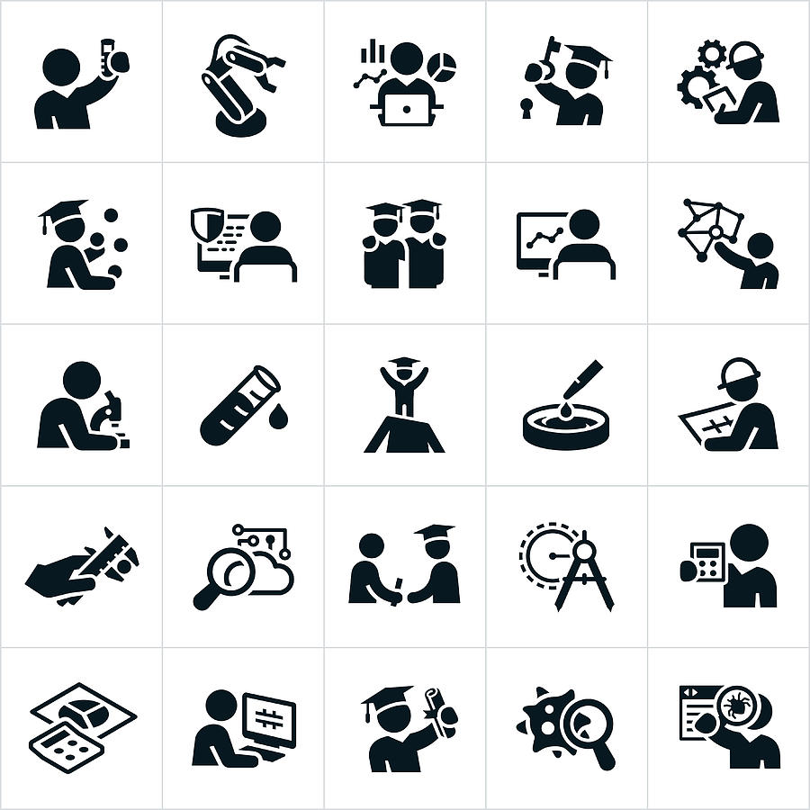Science, Technology, Engineering and Mathematics Icons Drawing by Appleuzr