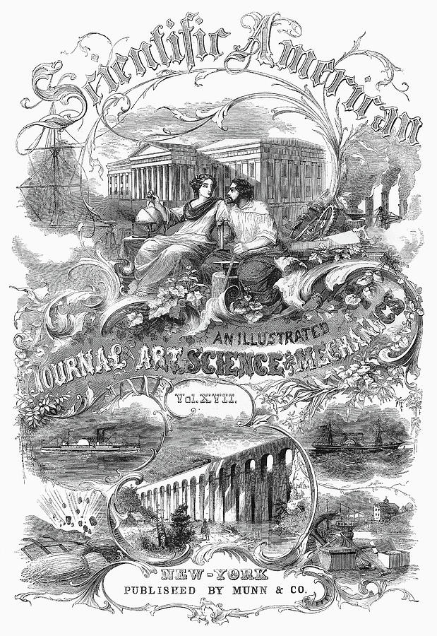 Cover of Scientific American, 1867 Drawing by Granger