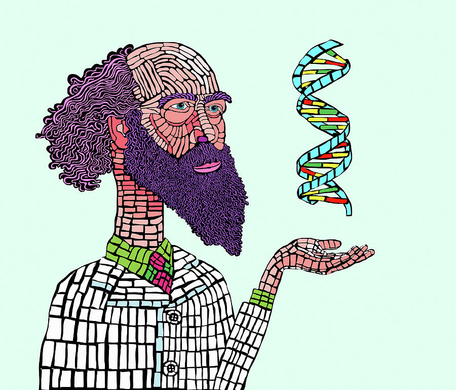 Scientist Studying Dna Double Helix Photograph by Ikon Ikon Images