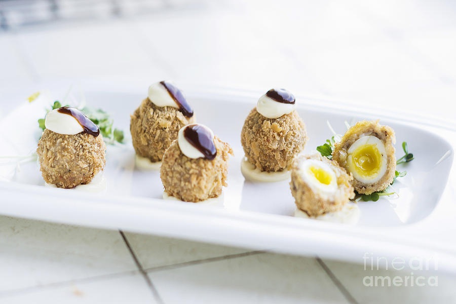 Scotch Breaded Eggs  Contemporary Fusion Style Photograph by JM Travel Photography