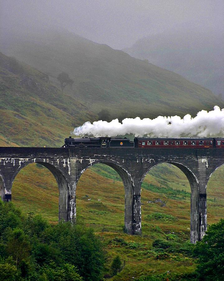 Scotland Steam Train and Bridge Photograph by Henry Kowalski