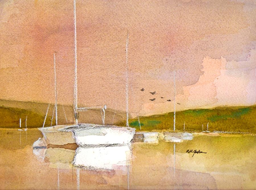 Sunrise Painting - Scots on Water by Robert Yonke