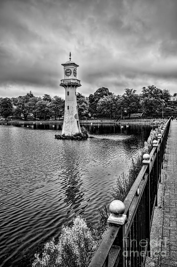 Wildlife Photograph - Scott Memorial Lighthouse Roath Park Cardiff 3 mono by Steve Purnell