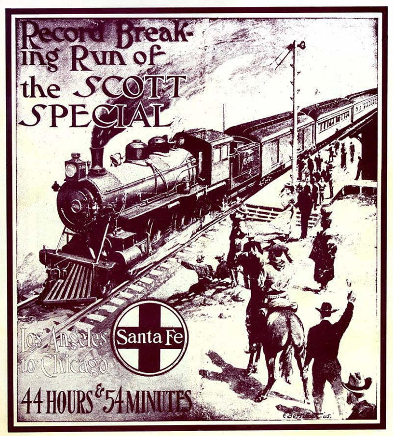 Scott Special ATSF poster 1905 Photograph by Georgia Clare