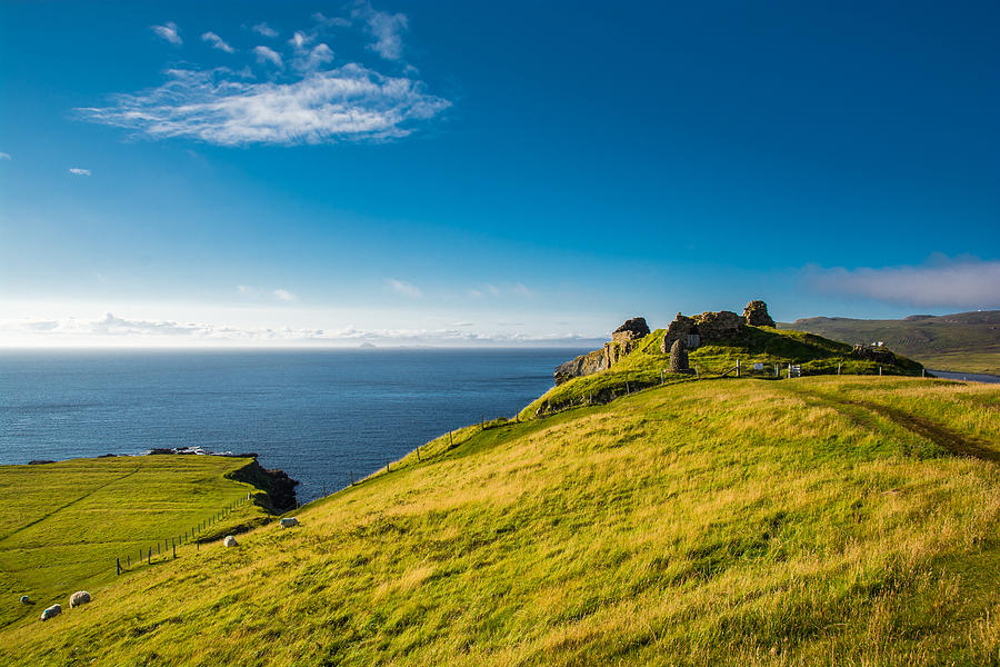 Scottish Coast With Castle Ruin Photograph by Andreas Berthold