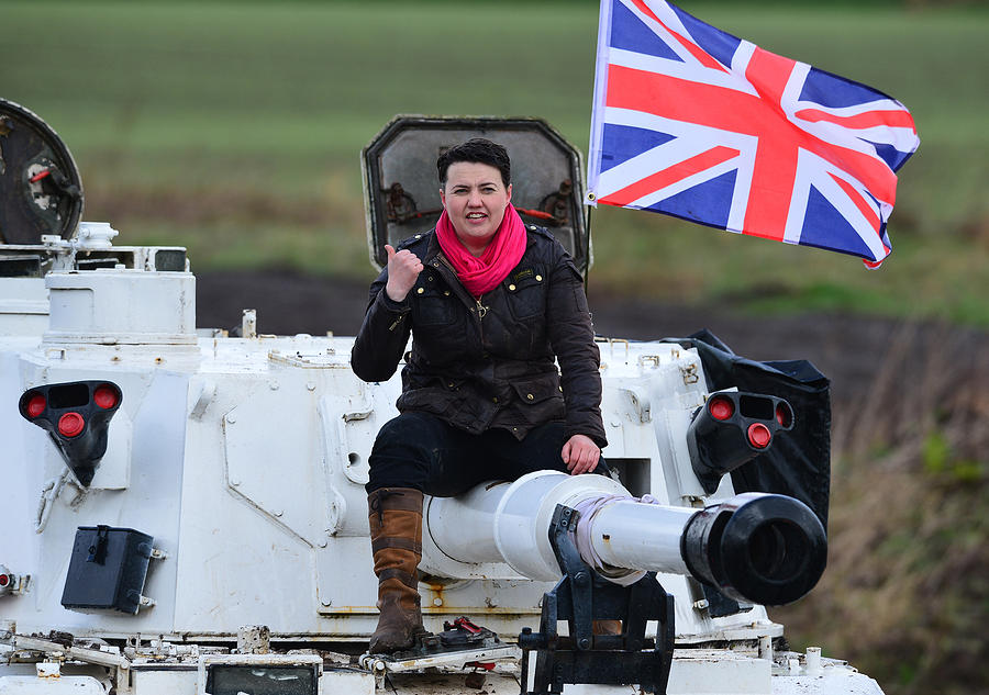 Scottish Conservative Leader Drives A Tank Photograph by Mark Runnacles Scottish Conservative Leader Drives A Tank Photograph by Mark Runnacles