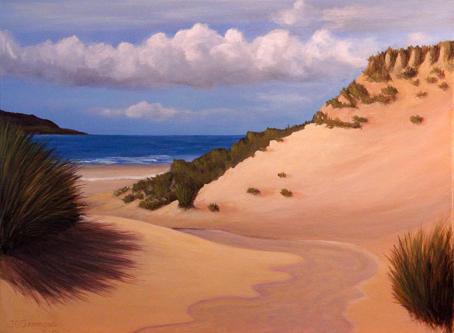 Scottish Dunes Painting by Janet Greer Sammons