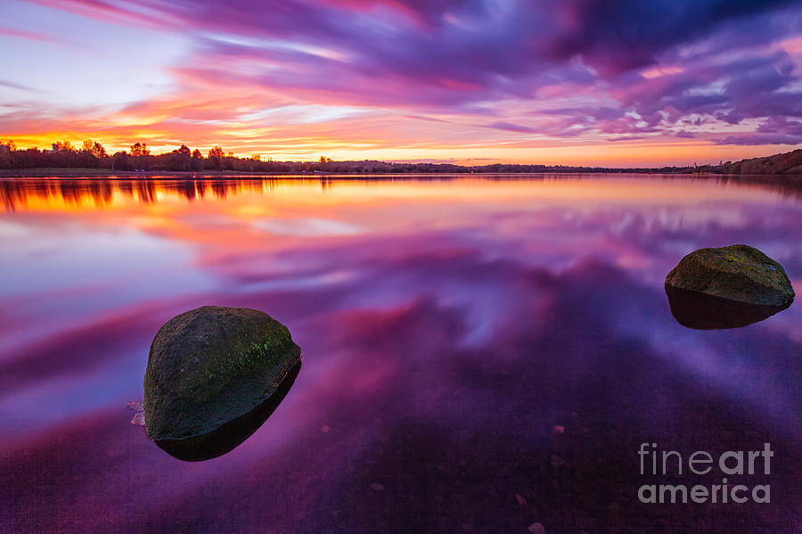 Color Image Photograph - Scottish Loch at Sunset by John Farnan