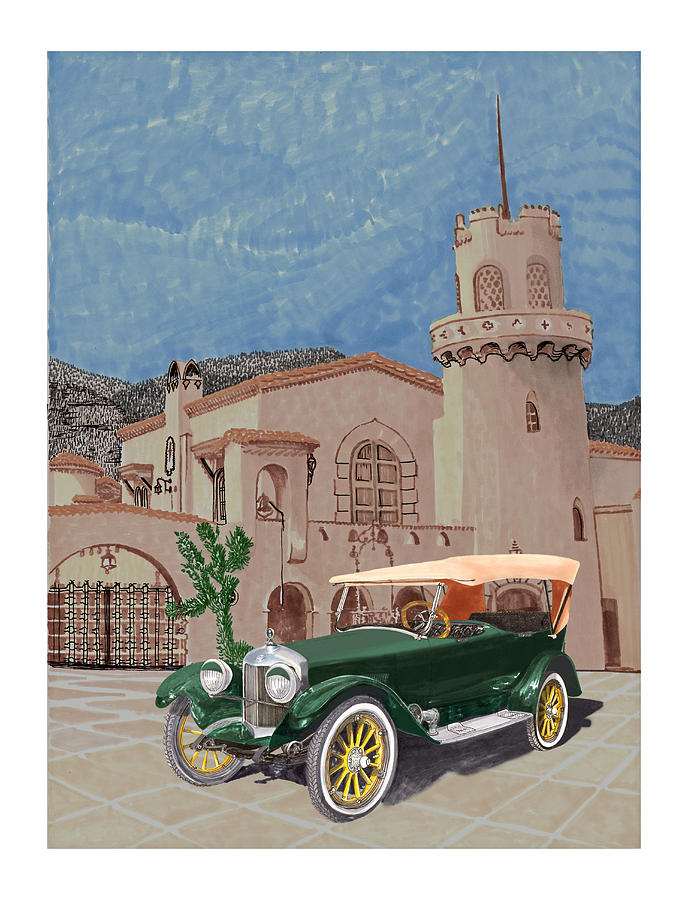 Orphan Car Painting - Scottys Castle 1917 Premier Tourer by Jack Pumphrey