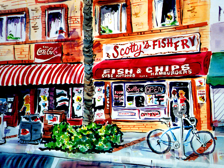 Scottys Fish Fry Painting by John Dunn