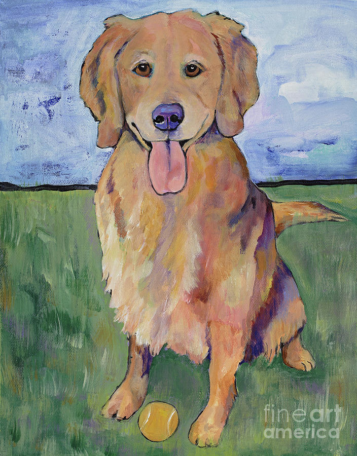 Golden Retriever Painting - Scout by Pat Saunders-White