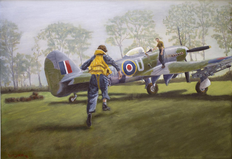 Ww2 Painting - Scramble by Don  Wilkie