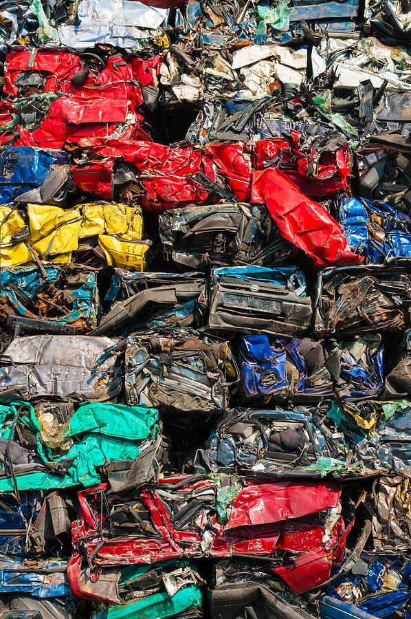 Scrap cars colorful heap Photograph by Matthias Hauser