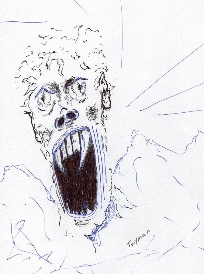 Scream Drawing by Dan Twyman