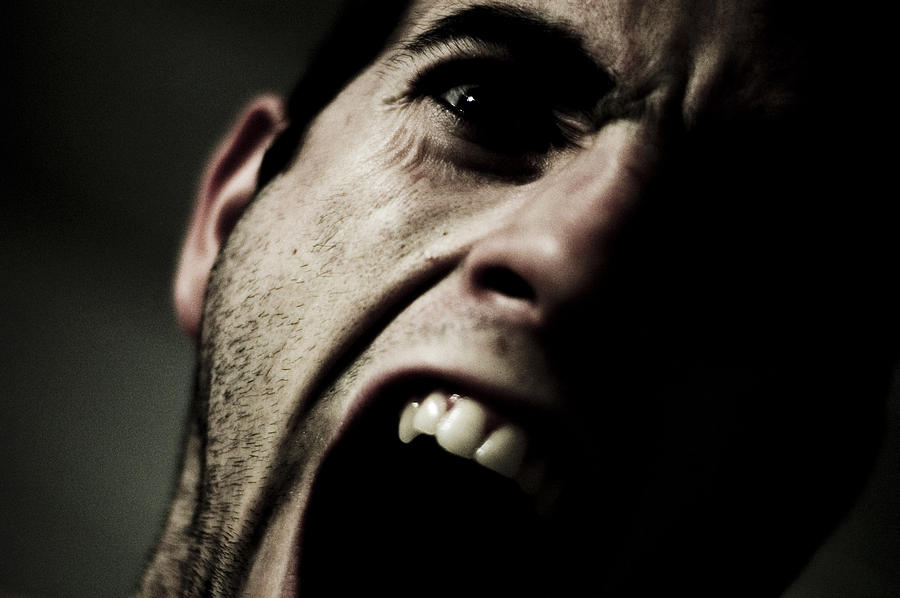 Screaming man Photograph by Noam Galai / noamgalai.com