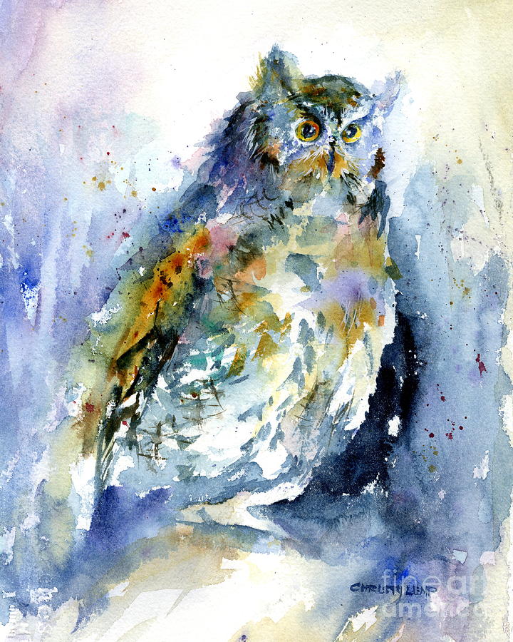 Screech Owl Painting by Christy Lemp