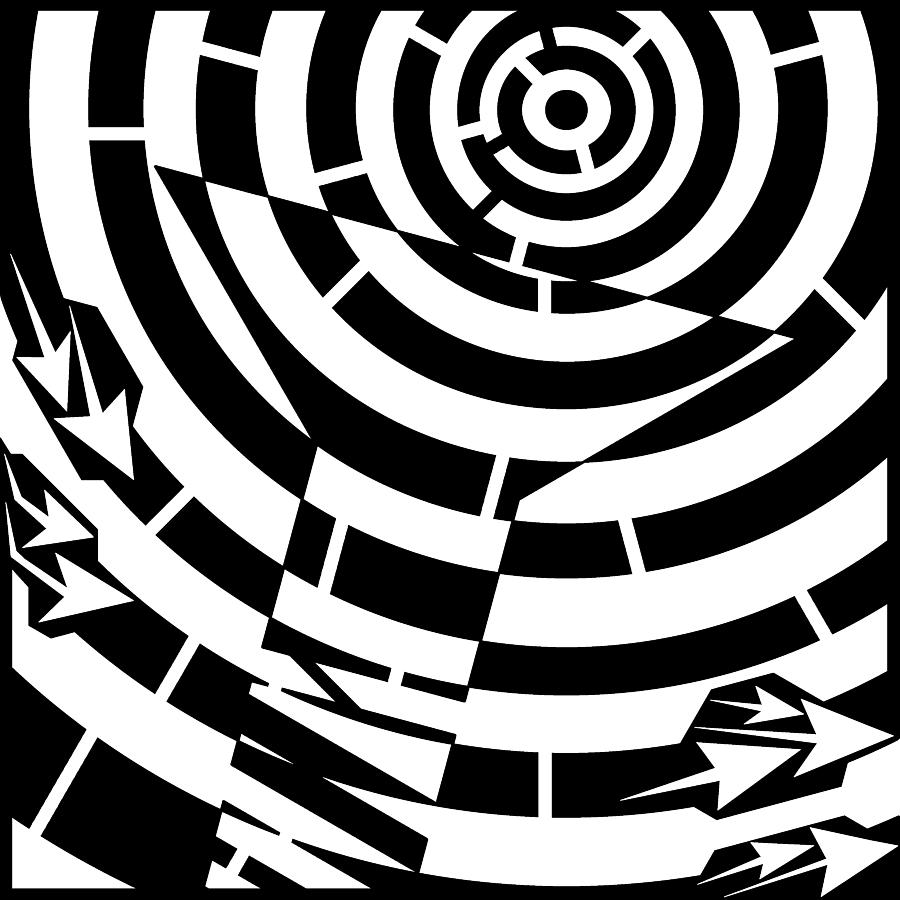 Screwhead Drawing - Screw Head Torque Maze by Yonatan Frimer Maze Artist