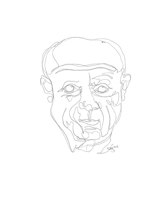 Pen Drawing - Scribblism - Picasso by Tony Johnson