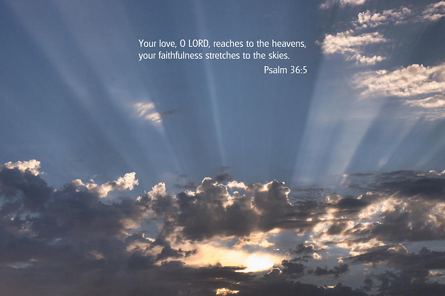 Scripture and Picture Psalm 36 5 Photograph by Ken Smith