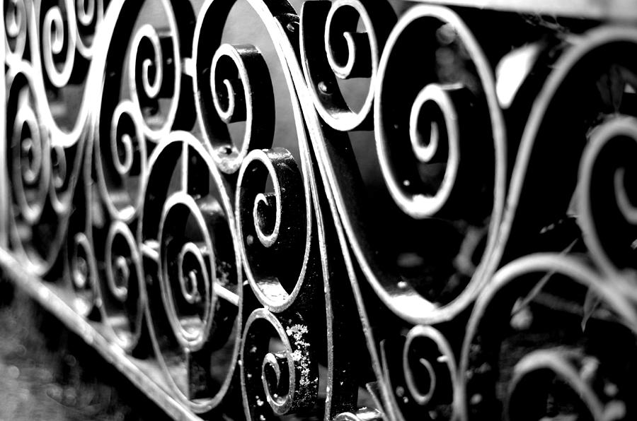 Wrought Iron Gate - b/w Photograph by Marilyn Wilson