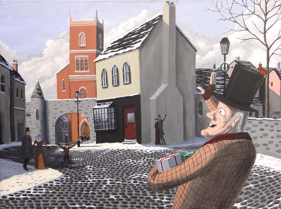 Dickens Christmas Carol Painting - Scrooge Redeemed by Dave Rheaume