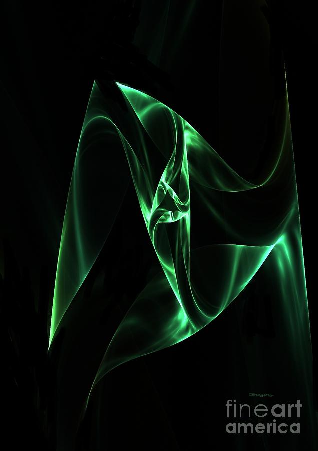 Abstract Digital Art - Sculpture in Green by Greg Moores