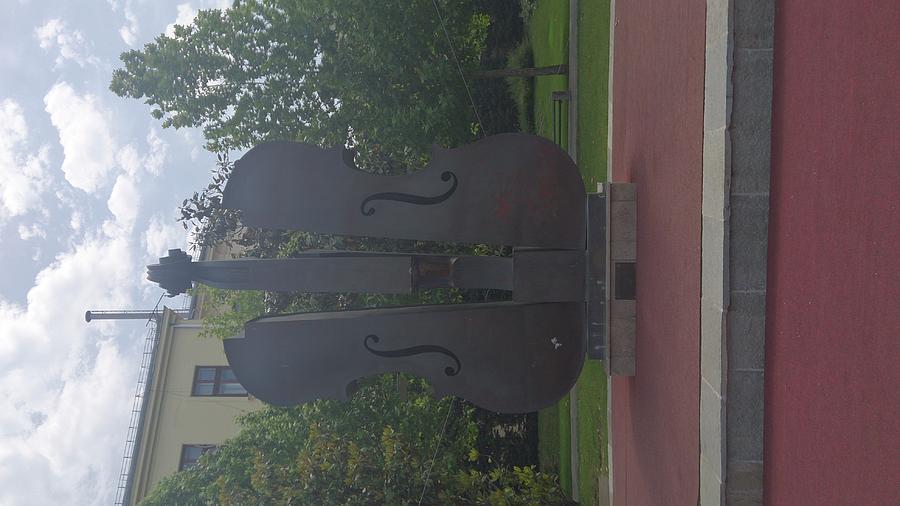 Sculpture Of A Giant Violin  Photograph by Moshe Harboun