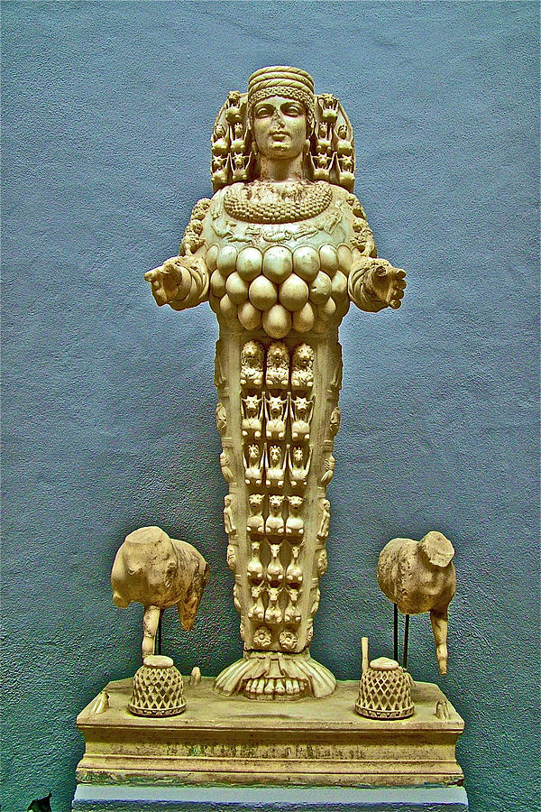Sculpture Of Artemis Goddess Of Fertility In Ephesus Museum Turkey