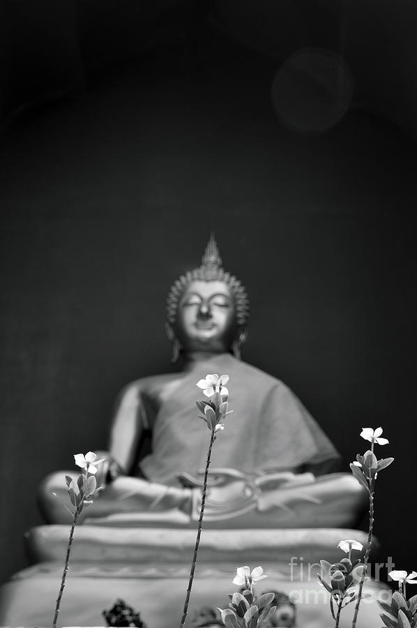 Black And White Photograph - Sculpture Of Budda 4 by Bruce Lan