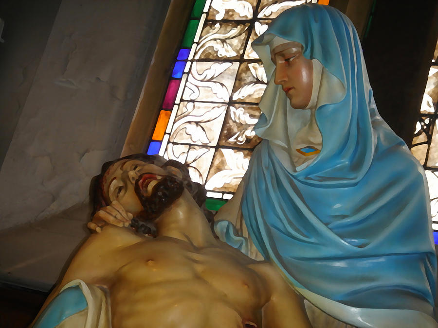 Sculpture of the Pieta Photograph by Zinvolle Art