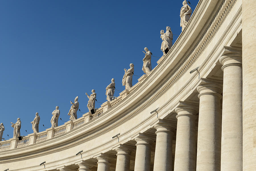 Sculptures of saints in Vatican Rome Italy Photograph by Brandon Bourdages