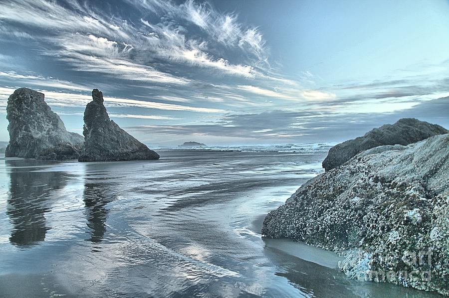 Bandon Beach Photograph - Sculptures On The Shore by Adam Jewell