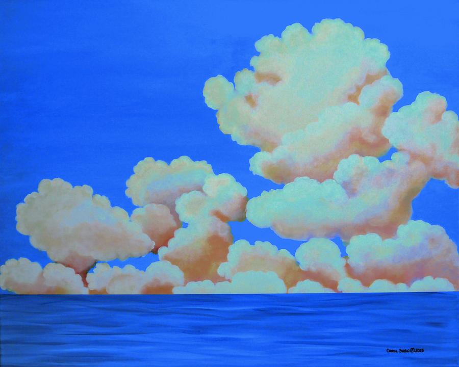 Sea and Clouds Painting by Carol Sabo
