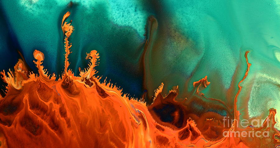 Abstract Photograph - Sea Anemone - Contemporary Abstract Fluid Art by Kredart by Serg Wiaderny