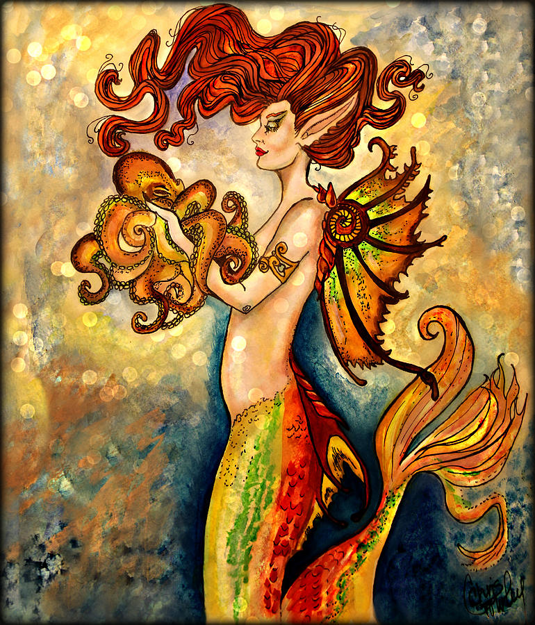 Mermaid Painting - Sea Babies by Chris Crowley