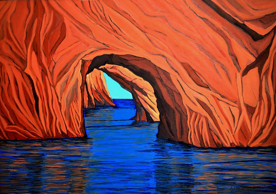 Greek Painting - Sea Caves 1 by Dimitra Papageorgiou