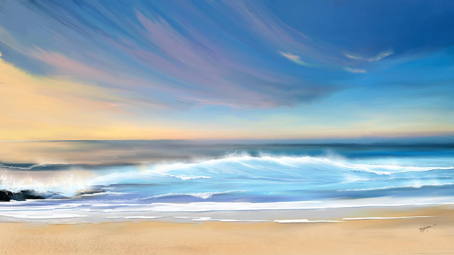 Color Splash Digital Art - Sea coast escape by Anthony Fishburne