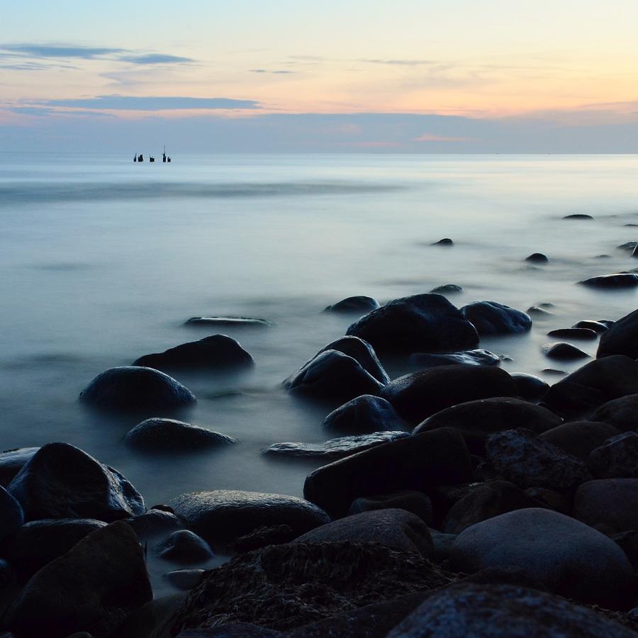 Nature Photograph - Sea Fog Stones by Gynt